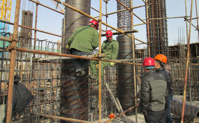 Circular wooden formwork